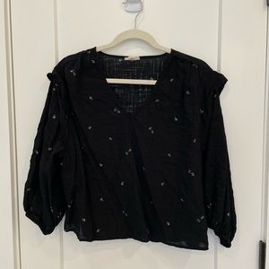 a.n.a. Puff Sleeve Floral Top